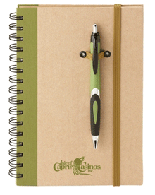 8 x 6 Green Recycled Notebook Combo